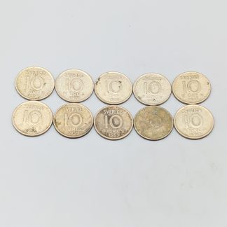 10 st 10 öre Sverige 1952-1962 S400 14.4g 15mm