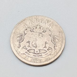 1 kr Sverige 1875-1876 S800 7.5g 25mm