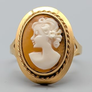 Ring i Guld med Kamé 18K 2.12g 16.25mm