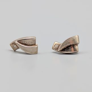 Örhängen i Silver med Vita Stenar S925 2.9g 12mm