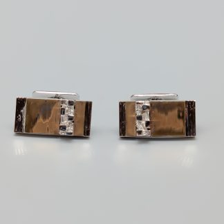 Manschettknappar i Silver med Förgyllda Delar S925 24.62g 25mm