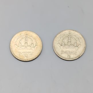 2 st 10 öre Sverige 1942 - 1950 S400 2.9g 15mm