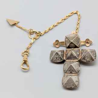 Klocklänk i Guld med Frimurarspade och Frimurarkula 18K 24.1g 14mm