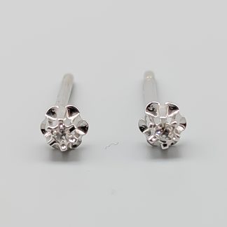 Diamantörhängen i Vitguld 18K 0.44g 4mm