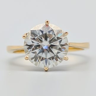 Solitärring i Guld med Moissanit 18K 2.38g 15.75mm