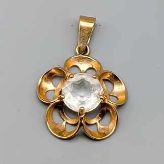 Hänge i Guld med Klar Sten 18K 1.88g 19mm