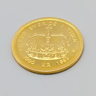 1 st Samlarmynt 1000 Kr Sverige 1993 20-årsjubileet av konung Carl XVI Gustafs trontillträde 21K 5.77g 21mm