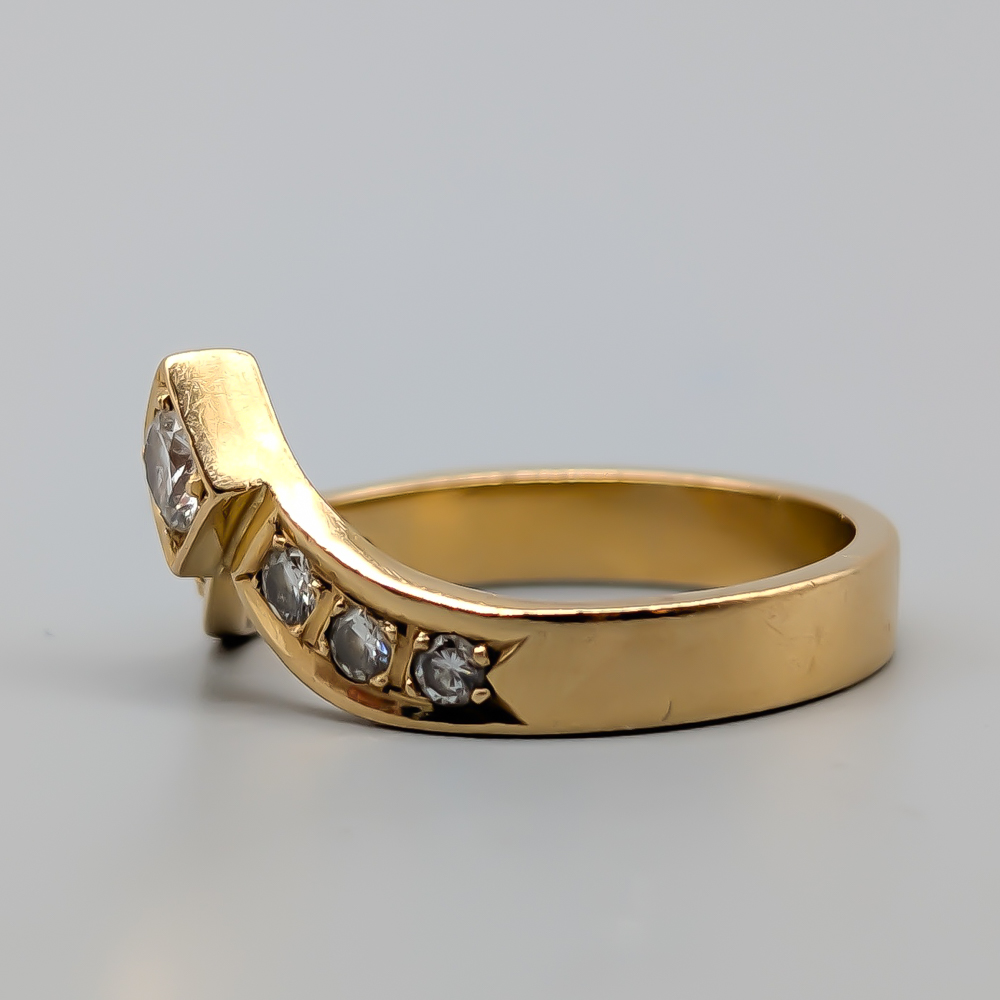 Diamantring i Guld 18K 6.51g 19.5mm
