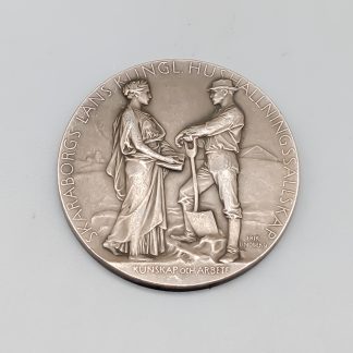 Medalj Skaraborgs Läns Kungl Hushållningssällskap 1929 S925 35.8g 41mm