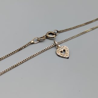 38cm Pansarlänk i Silver med Hänge Hjärta S925 2.38g