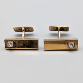 Manschettknappar i Silver med Vita Stenar S925 22.21g 28mm