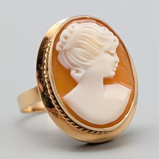 Ring i Guld med Kamé 14K 3.31g 17.25mm