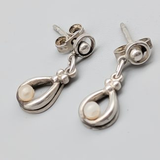 Örhängen i Silver med Fauxpärlor S830 2.18g 21mm