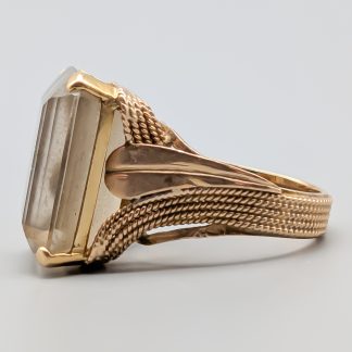 Cocktailring i Guld med Brun Sten 14K 13.33g 18mm