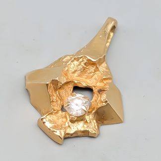 Hänge i Guld med Vit Sten 18K 1.53g 19mm