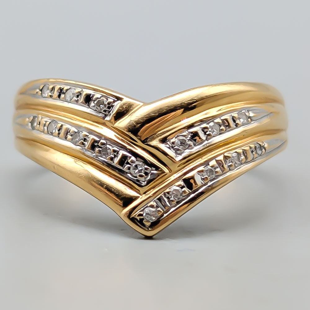 Diamantring i Guld 18K 3.31g 17mm