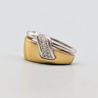Hänge i Flerfärgat Guld med Vita Diamanter 18K 5.47g 20mm
