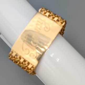 19.5cm X-Länk i Guld med Gravyrbricka 18K 93.6g