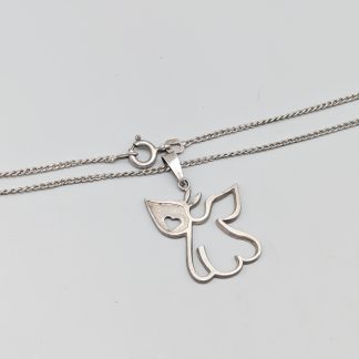 46.5cm Pansarlänk i Silver med Hänge S830 3.86g