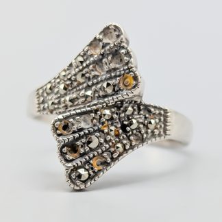 Ring i Silver med Markasiter S925 2.79g 18.25mm