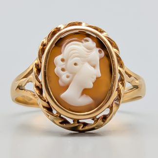Ring i Guld med Kamé 18K 1.76g 14.75mm