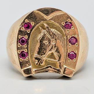 Klackring i Guld med Rosa Stenar 14K 38.76g 21.5mm