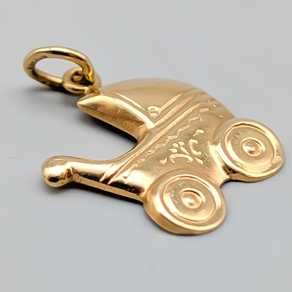 Hänge i Guld Barnvagn 18K 0.79g 17mm - Bild 2