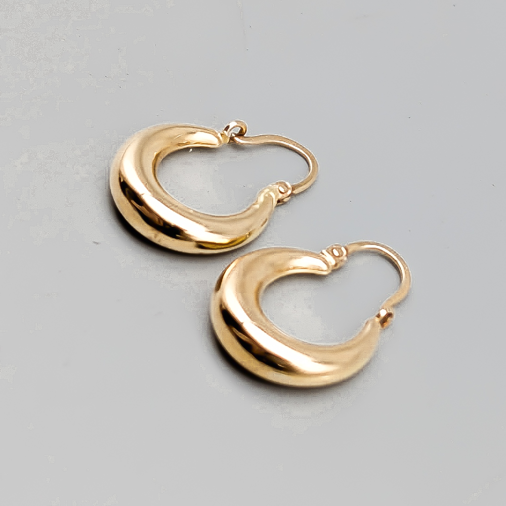 Ceson Creoler i Guld 18K 1.79g 18mm - Bild 2