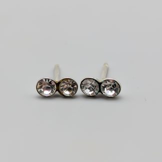 Örhängen i Silver med Vita Stenar S925 0.47g 7mm