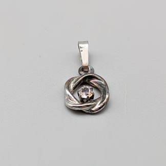 Hänge i Silver med Vit Sten S830 1.02g 12mm