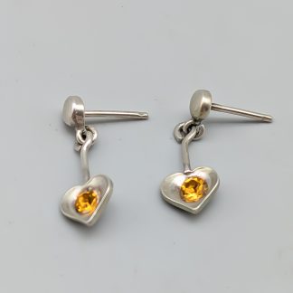 Örhängen i Silver med Orange Stenar S830 1.52g 22mm