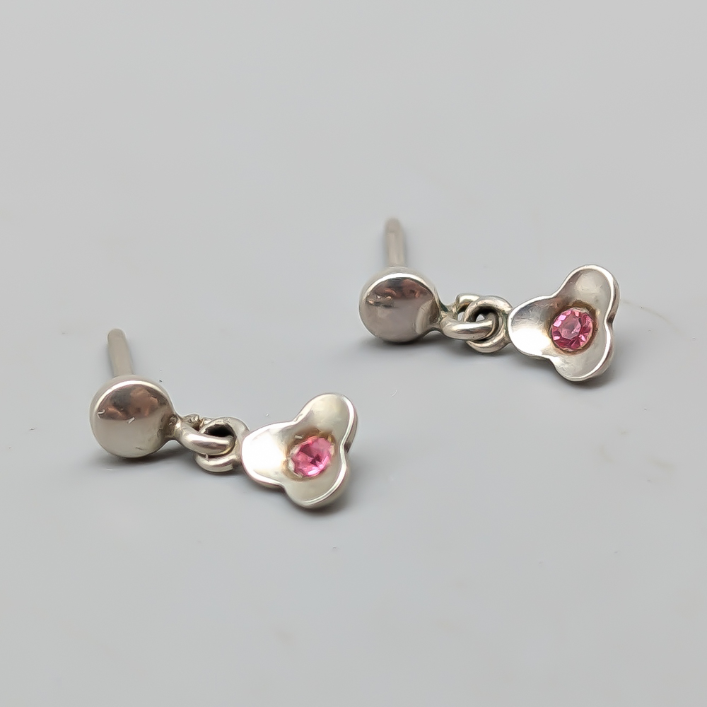 Örhängen i Silver med Rosa Stenar S830 0.78g 13mm - Bild 2