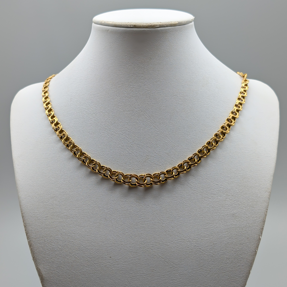 43.5cm Doserad Bismarcklänk i Guld 18K 20.99g