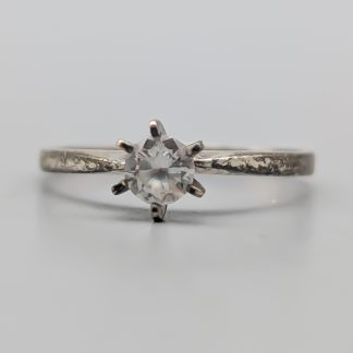 Ring i Silver med Vit Sten S925 1.19g 17.75mm