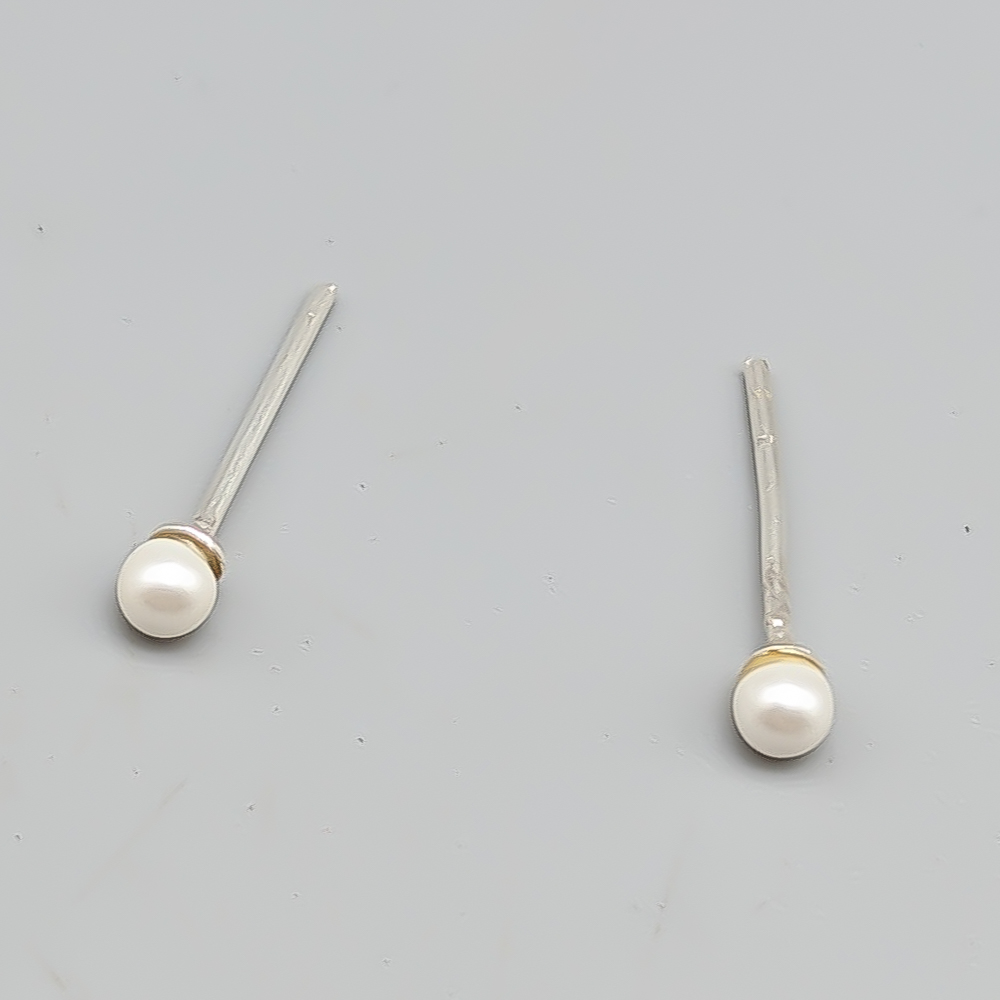 Örhängen i Silver med Fauxpärlor S830 0.22g 3mm - Bild 2
