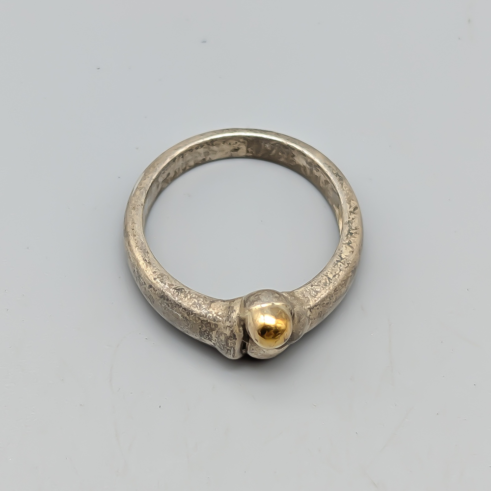 Ring i Silver med Gulddetalj S925 4.83g 17.25mm - Bild 3