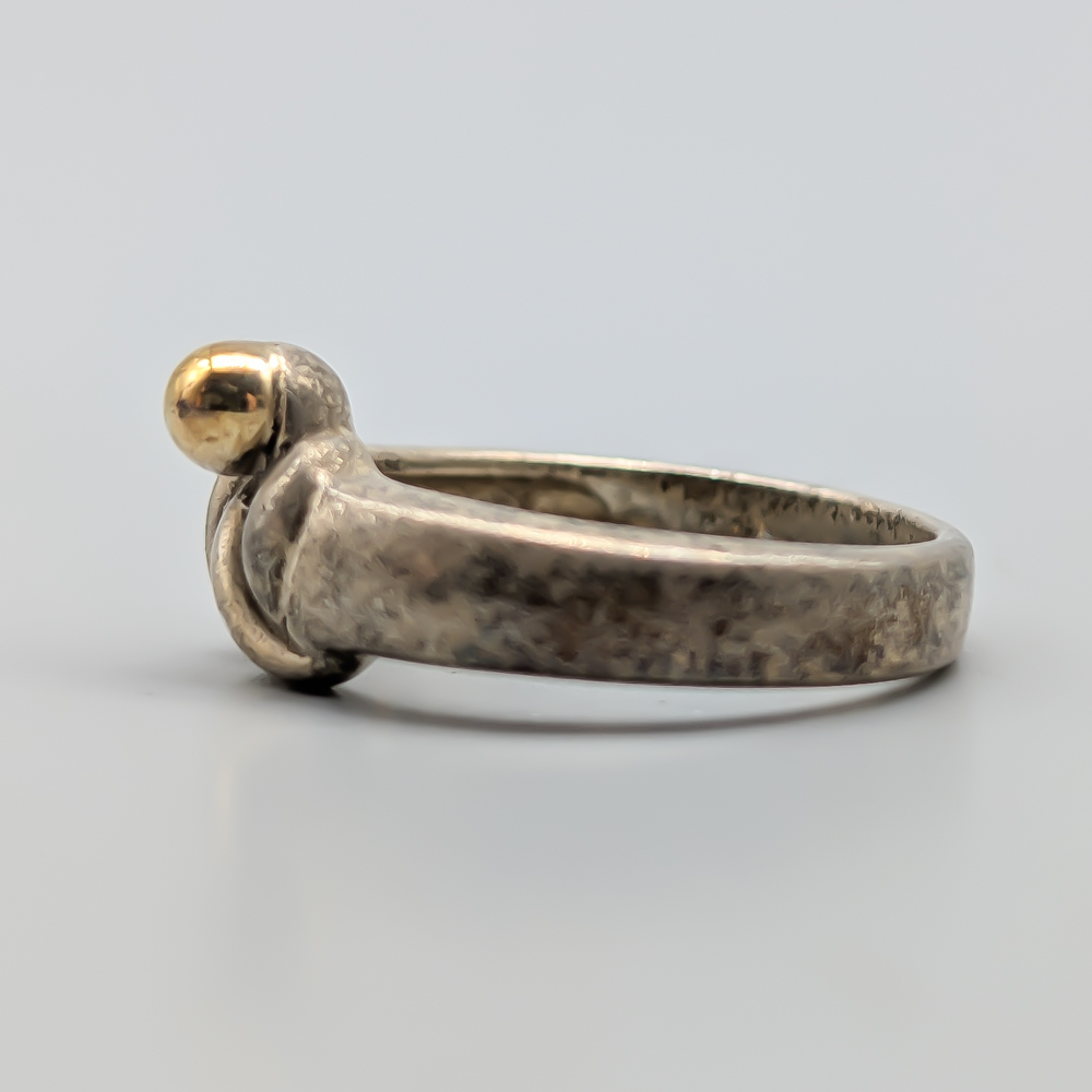 Ring i Silver med Gulddetalj S925 4.83g 17.25mm - Bild 2