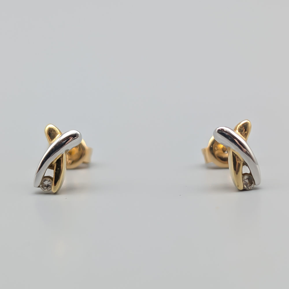 Diamantörhängen i Flerfärgat Guld 18K 1.47g 8mm - Bild 2