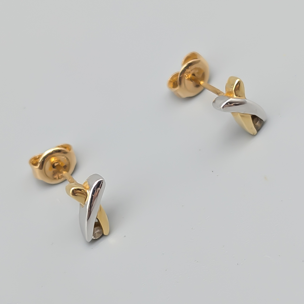 Diamantörhängen i Flerfärgat Guld 18K 1.47g 8mm