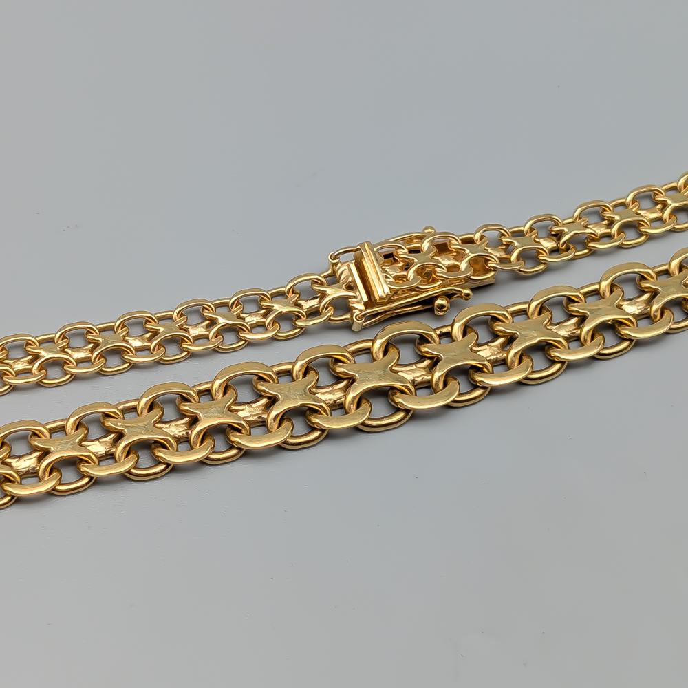 45cm Jo-ans Doserad X-Länk i Guld 18K 25.27g - Bild 2
