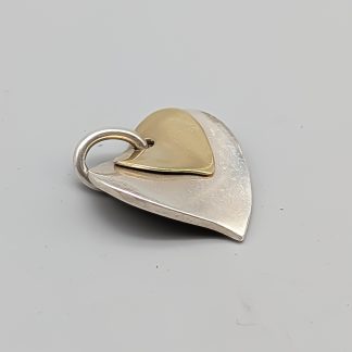 Hänge i Silver och Guld Hjärta S925 5.22g 20mm