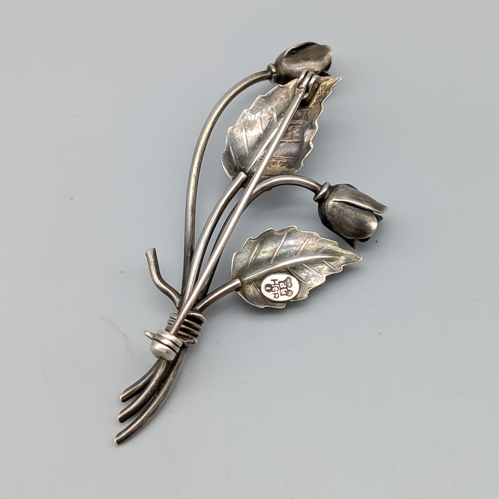 Brosch i Guld med Blommor S830 8.33g 68mm - Bild 2