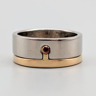 2 st Ringar i Flerfärgat Guld med Rubin 18K 12.5g 18mm