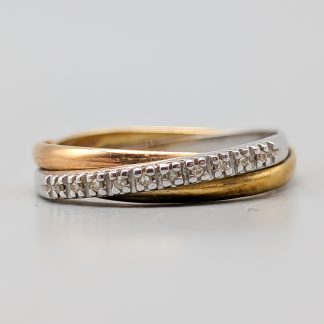 Diamantring i Flerfärgat Guld 18K 3.14g 18.25mm