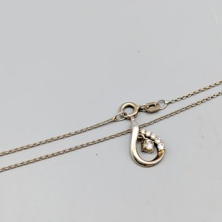 47.5cm Ankarlänk i Silver med Hänge med Vita Stenar S925 2.42g