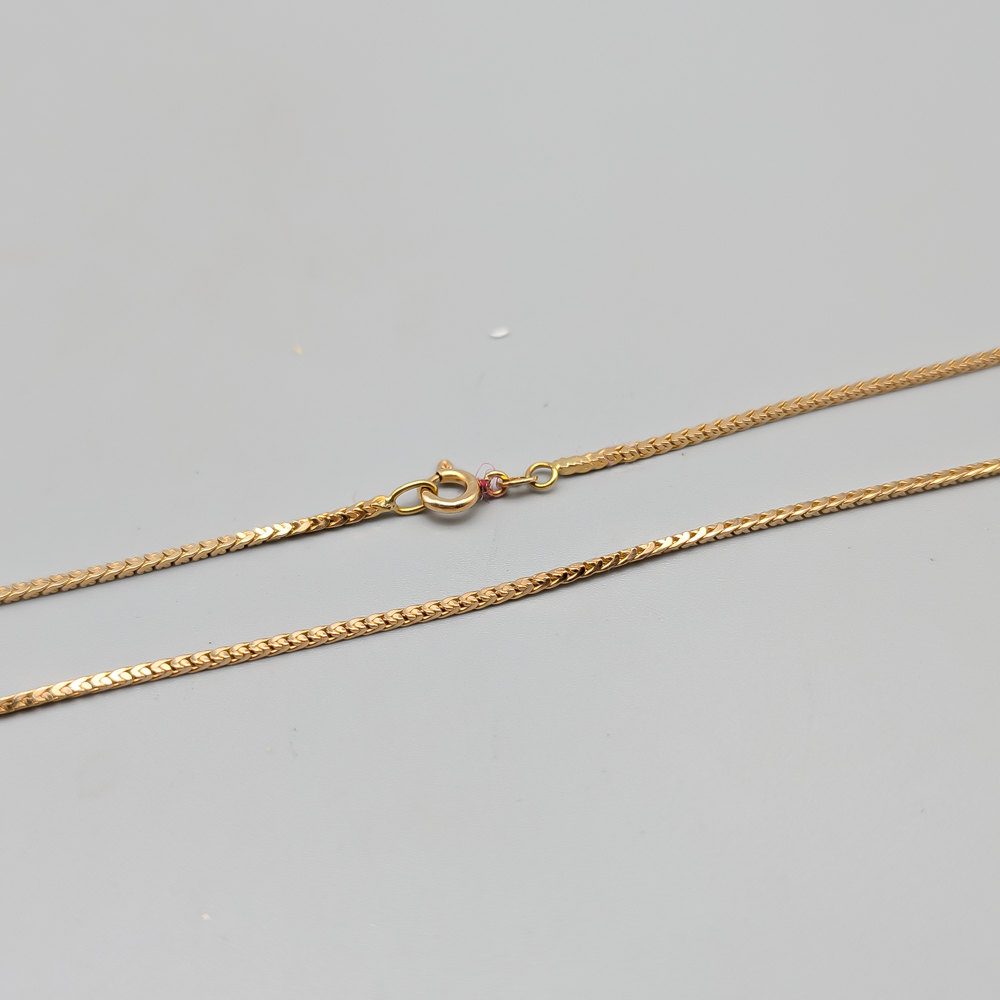 42.5cm Fyrkantig Rävsvans i Guld 18K 7.29g