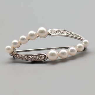 Diamantbrosch i Vitguld 18K 3.68g 35mm