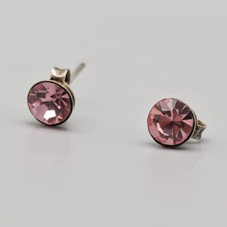 Örhängen i Silver med Rosa Stenar S830 0.51g 5mm