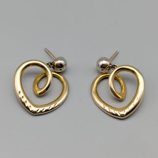 Örhängen i Flerfärgat Guld Hjärta 14K 5.44g 30mm