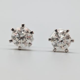 Diamantörhängen i Vitguld 18K 1.58g 7mm